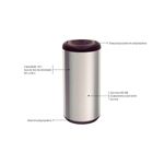 Lixeira Inox Tramontina Piemonte 40 L Acetinada e Tampa Basculante Preta Polipropileno