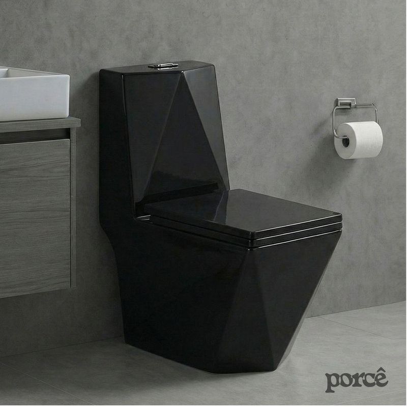 Vaso Sanitário Monobloco Porcê Supremus Preto (PVS53MBSFA-PT)