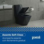 Vaso Sanitário Monobloco Porcê Supremus Preto (PVS53MBSFA-PT)