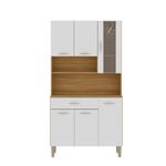 Armário de Cozinha Golden 6 Portas 1 Gaveta MDF 90,9CM Freijo Supremo Elegante Funcional Moderno