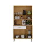 Armário de Cozinha Golden 6 Portas 1 Gaveta MDF 90,9CM Freijo Supremo Elegante Funcional Moderno