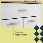 Armário de Cozinha Golden 6 Portas 1 Gaveta MDF 90,9CM Freijo Supremo Elegante Funcional Moderno
