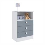 Cômoda Infantil Ursinho Com 3 Gavetas Mdp 15mm Percasa Azul
