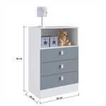 Cômoda Infantil Ursinho Com 3 Gavetas Mdp 15mm Percasa Azul