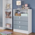 Cômoda Infantil Ursinho Com 3 Gavetas Mdp 15mm Percasa Azul