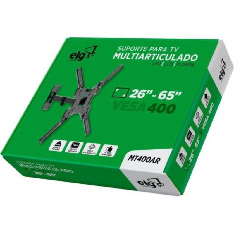 Suporte Para Tv Articulado Elg Mt400ar 26-65" Preto