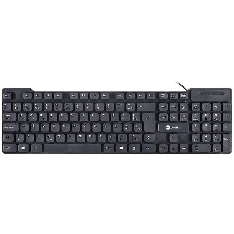 Teclado Usb Dynamic Chocolate Abnt2 Cabo 18m Preto - Vinik - Dt160