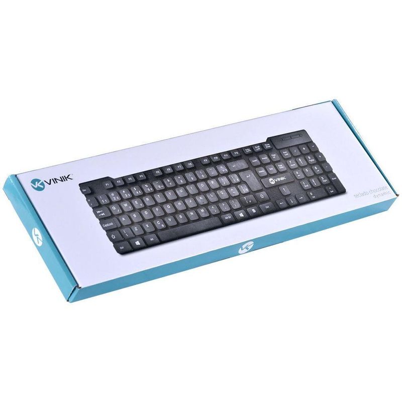 Teclado Usb Dynamic Chocolate Abnt2 Cabo 18m Preto - Vinik - Dt160
