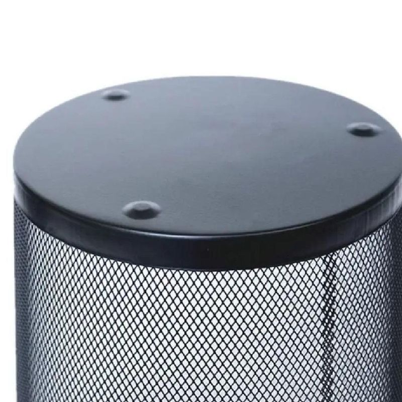Cesto Lixeira Aramada De Metal 10l Telado Vazado Preto