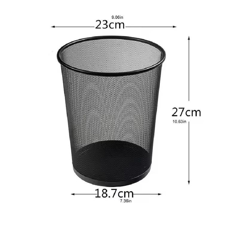 Cesto Lixeira Aramada De Metal 10l Telado Vazado Preto