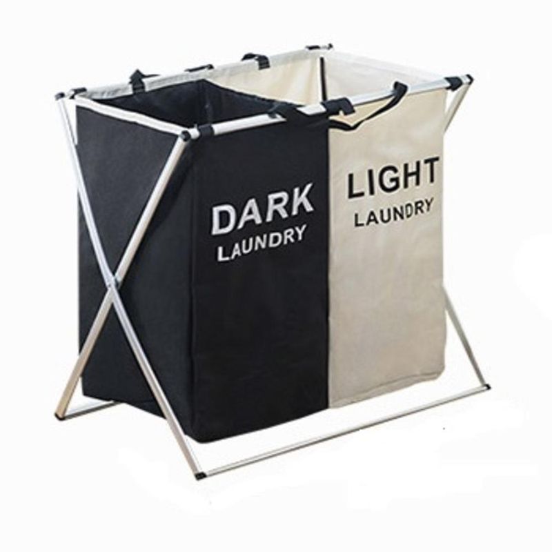 Cesto De Roupa Suja Duplo Organizador De Lavanderia Grande