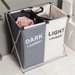 Cesto De Roupa Suja Duplo Organizador De Lavanderia Grande