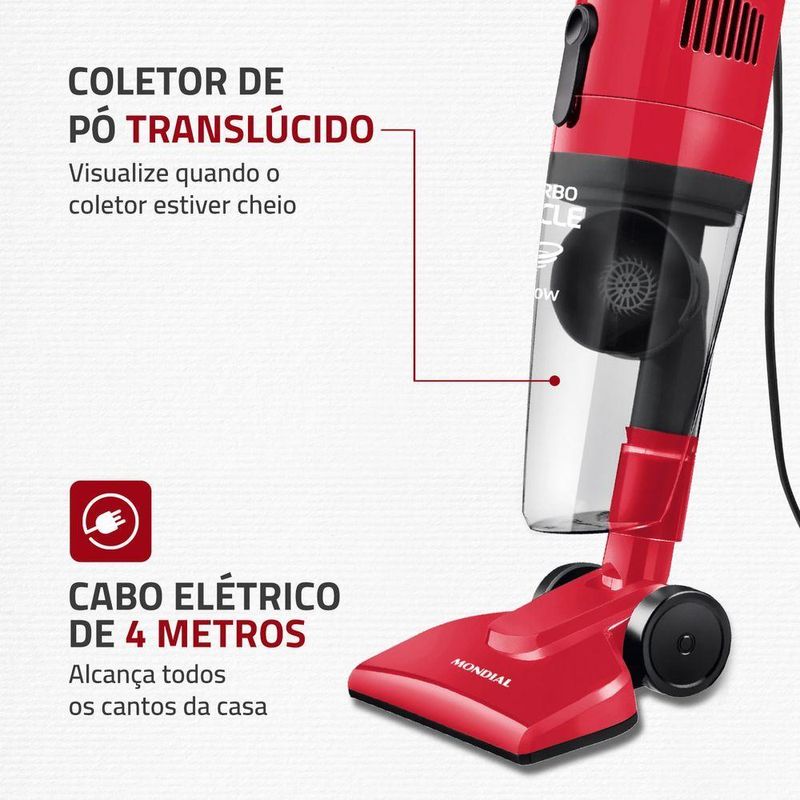 Aspirador De Pó Mondial Turbo Cycle Vermelho Preto 127V AP-36