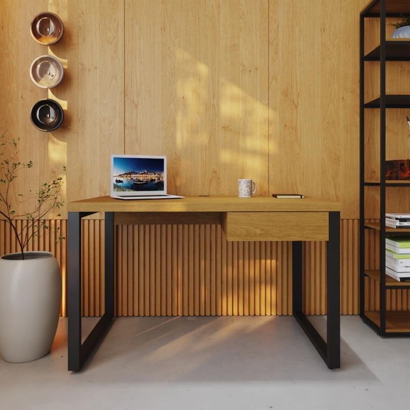 Mesa Operacional C-01gav 120x70x75cm Yon - Acácia -estpreta Acácia -estpreta