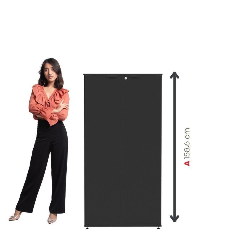 Armário Alto Para Escritório 2 Portas Com Chave 160cm Linha P15