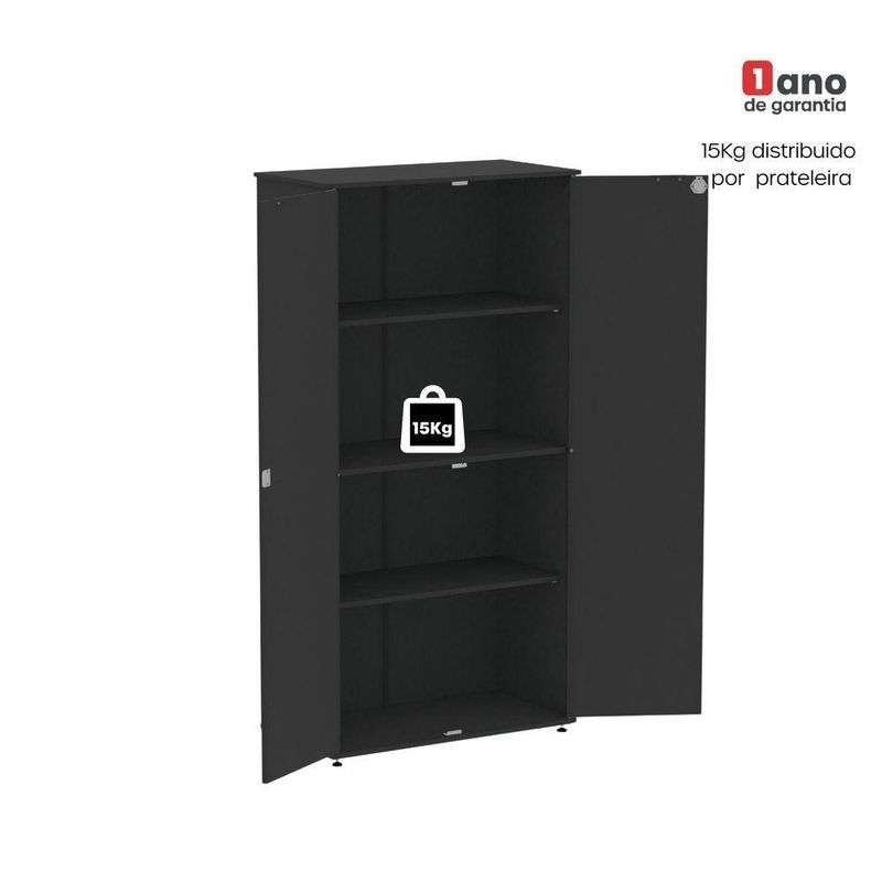Armário Alto Para Escritório 2 Portas Com Chave 160cm Linha P15