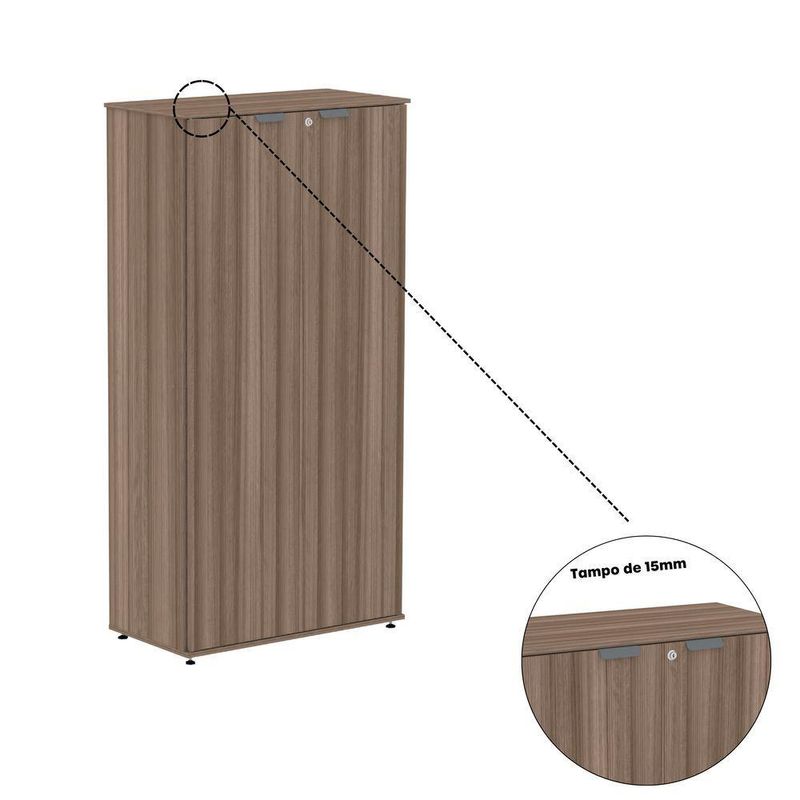 Armário Alto Para Escritório 2 Portas Com Chave 160cm Linha P15