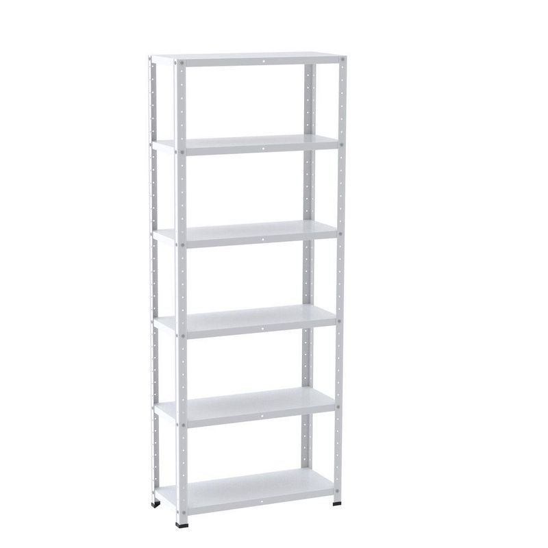 Estante De Estrutura Metálica Com 6 Prateleiras 175cm(a)92acm(l)40cm(p) Com Reforço Branco