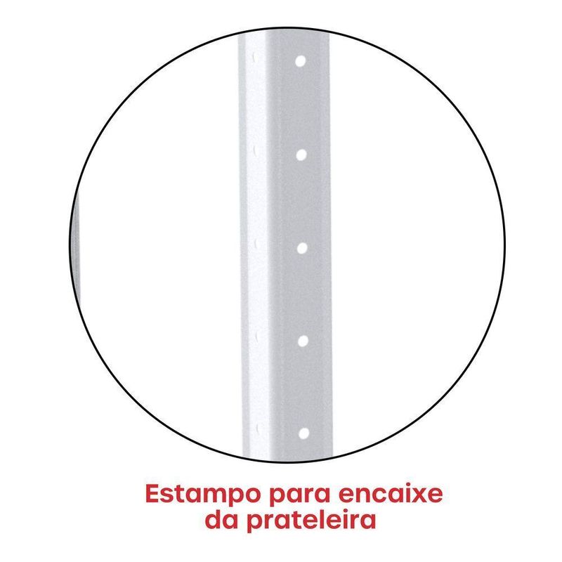 Estante De Estrutura Metálica Com 6 Prateleiras 175cm(a)92acm(l)40cm(p) Com Reforço Branco