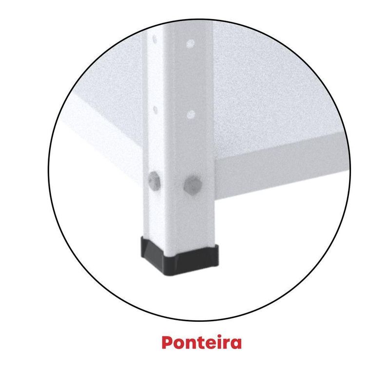 Estante De Estrutura Metálica Com 6 Prateleiras 175cm(a)92acm(l)40cm(p) Com Reforço Branco