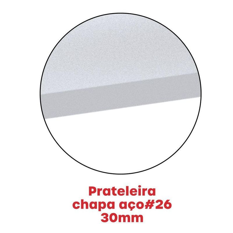 Estante De Estrutura Metálica Com 6 Prateleiras 175cm(a)92acm(l)40cm(p) Com Reforço Branco