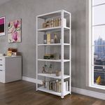 Estante De Estrutura Metálica Com 6 Prateleiras 175cm(a)92acm(l)40cm(p) Com Reforço Branco