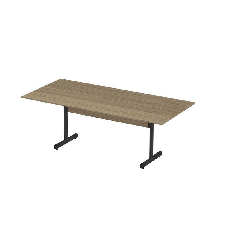 Mesa De Reunião 200cm Para Escritório Com Pés Tubulares Em Aço Linha P15