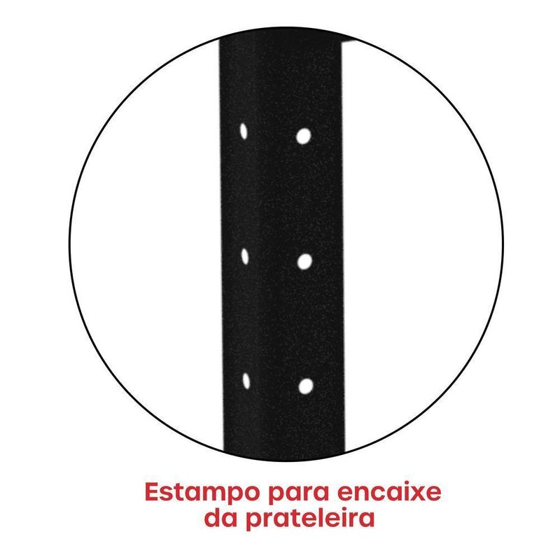 Estante De Estrutura Metálica Com 6 Prateleiras 175cm(a)92acm(l)40cm(p) Com Reforço Preto