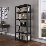 Estante De Estrutura Metálica Com 6 Prateleiras 175cm(a)92acm(l)40cm(p) Com Reforço Preto