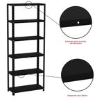 Estante De Estrutura Metálica Com 6 Prateleiras 175cm(a)92acm(l)40cm(p) Com Reforço Preto