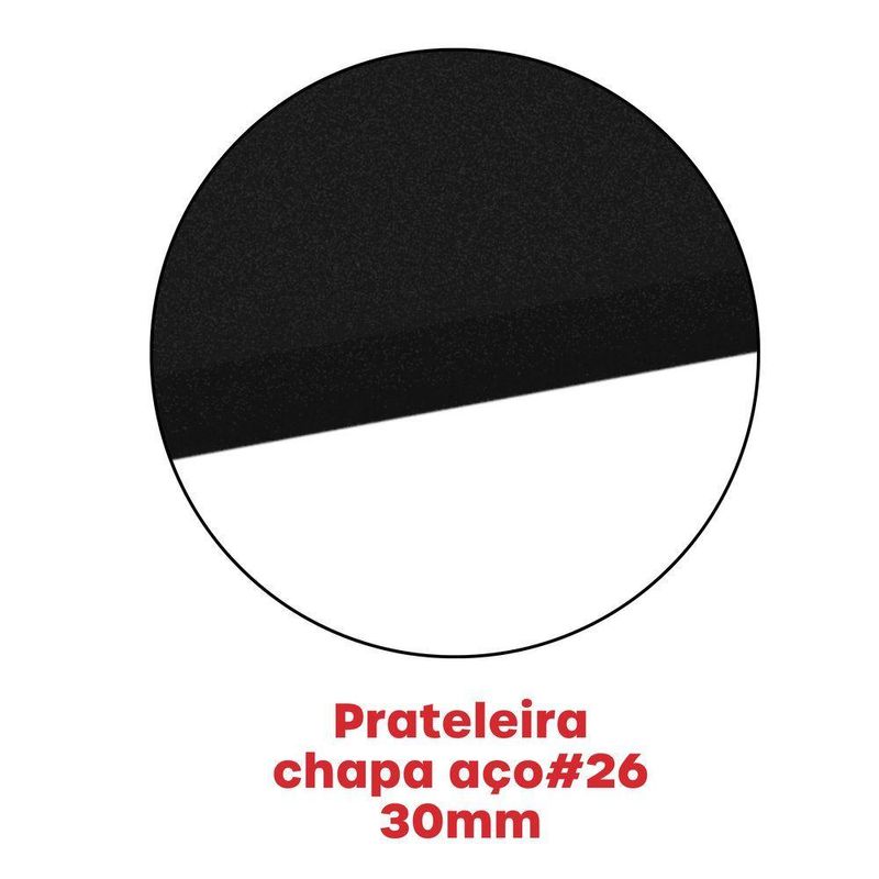 Estante De Estrutura Metálica Com 6 Prateleiras 175cm(a)92acm(l)40cm(p) Com Reforço Preto