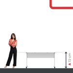 Mesa De Reunião 200cm Para Escritório Com Pés Tubulares Em Aço Linha P15