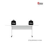 Mesa De Reunião 200cm Para Escritório Com Pés Tubulares Em Aço Linha P15