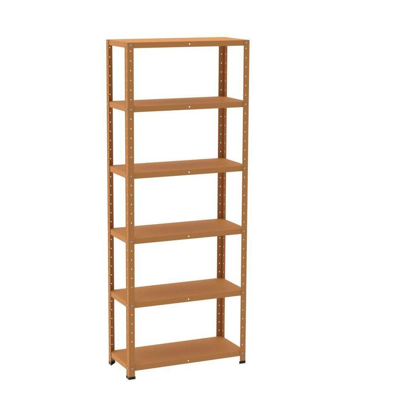 Estante De Estrutura Metálica Com 6 Prateleiras 175cm(a)92acm(l)40cm(p) Com Reforço Laranja Picasso
