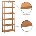 Estante De Estrutura Metálica Com 6 Prateleiras 175cm(a)92acm(l)40cm(p) Com Reforço Laranja Picasso