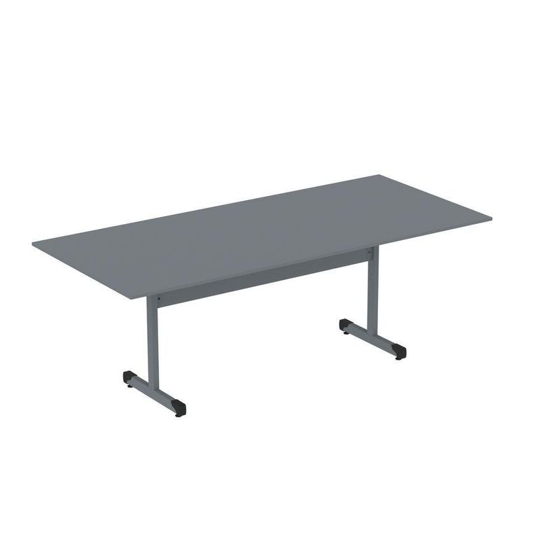 Mesa De Reunião 200cm Para Escritório Com Pés Tubulares Em Aço Linha P15