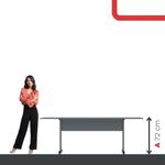 Mesa De Reunião 200cm Para Escritório Com Pés Tubulares Em Aço Linha P15