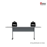 Mesa De Reunião 200cm Para Escritório Com Pés Tubulares Em Aço Linha P15