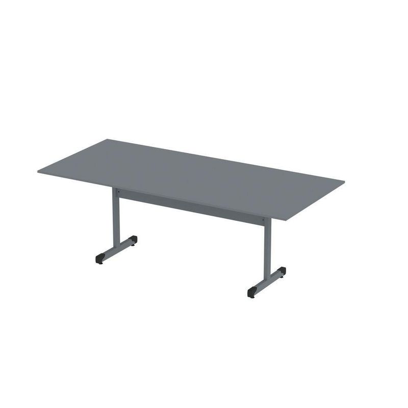 Mesa De Reunião 200cm Para Escritório Com Pés Tubulares Em Aço Linha P15
