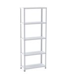 Estante De Estrutura Metálica Com 5 Prateleiras 175cm(a)92acm(l)30cm(p) Com Reforço Branco