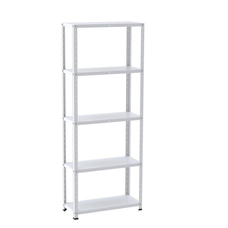 Estante De Estrutura Metálica Com 5 Prateleiras 175cm(a)92acm(l)30cm(p) Com Reforço Branco