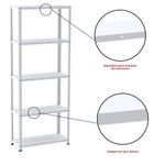 Estante De Estrutura Metálica Com 5 Prateleiras 175cm(a)92acm(l)30cm(p) Com Reforço Branco