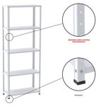 Estante De Estrutura Metálica Com 5 Prateleiras 175cm(a)92acm(l)30cm(p) Com Reforço Branco