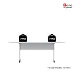 Mesa De Reunião 200cm Para Escritório Com Pés Tubulares Em Aço Linha P15
