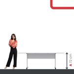Mesa De Reunião 200cm Para Escritório Com Pés Tubulares Em Aço Linha P15