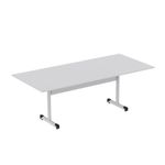 Mesa De Reunião 200cm Para Escritório Com Pés Tubulares Em Aço Linha P15