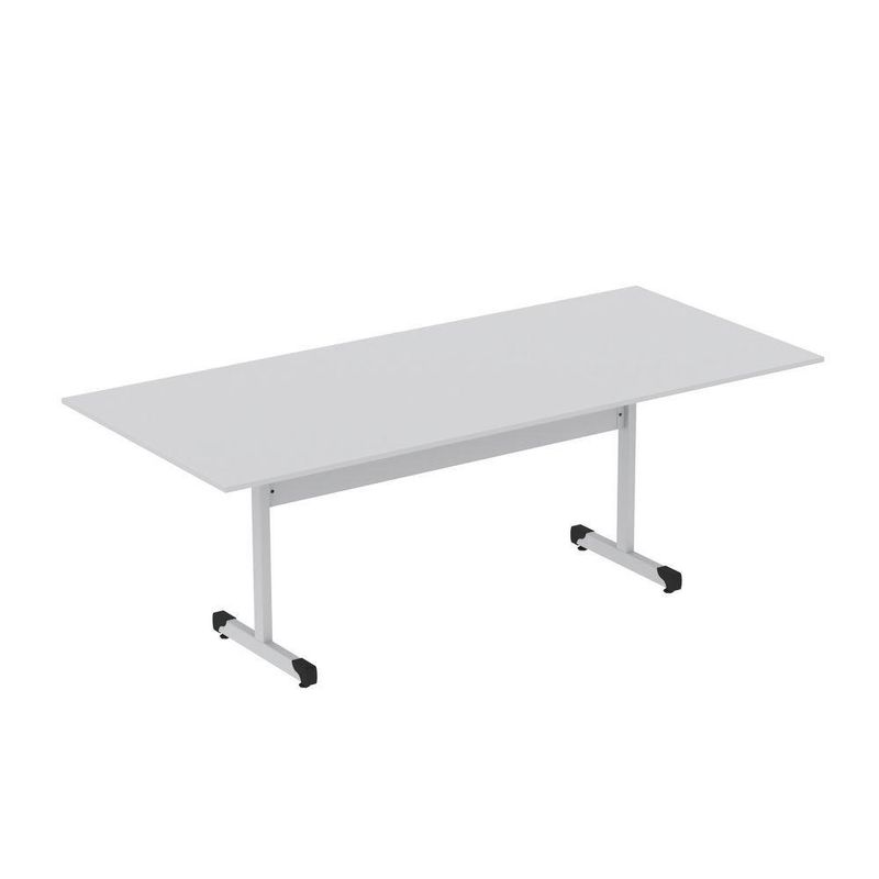 Mesa De Reunião 200cm Para Escritório Com Pés Tubulares Em Aço Linha P15