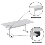 Mesa De Reunião 200cm Para Escritório Com Pés Tubulares Em Aço Linha P15