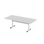 Mesa De Reunião 200cm Para Escritório Com Pés Tubulares Em Aço Linha P15