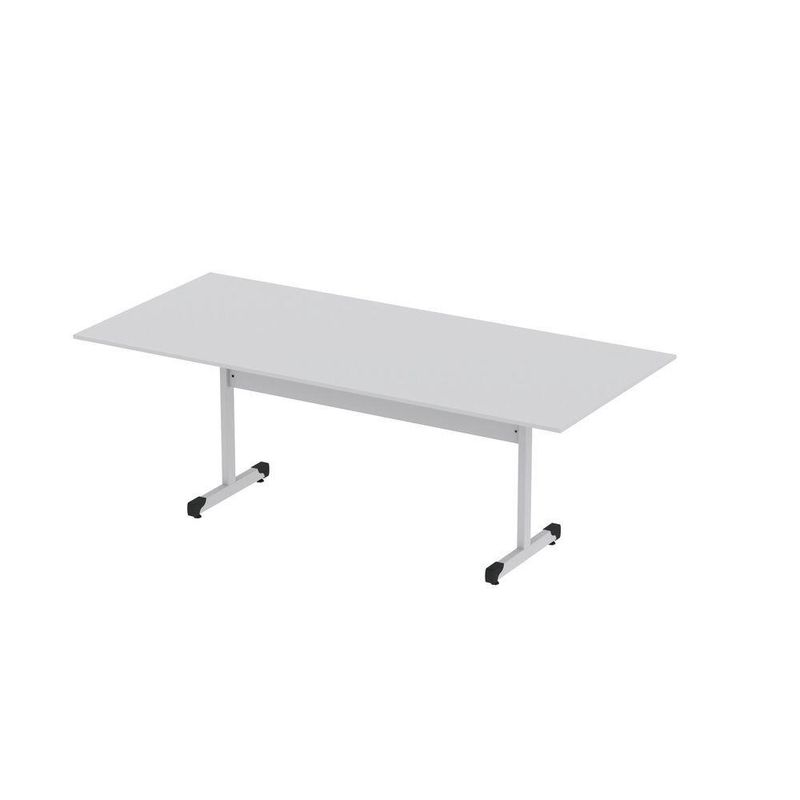 Mesa De Reunião 200cm Para Escritório Com Pés Tubulares Em Aço Linha P15